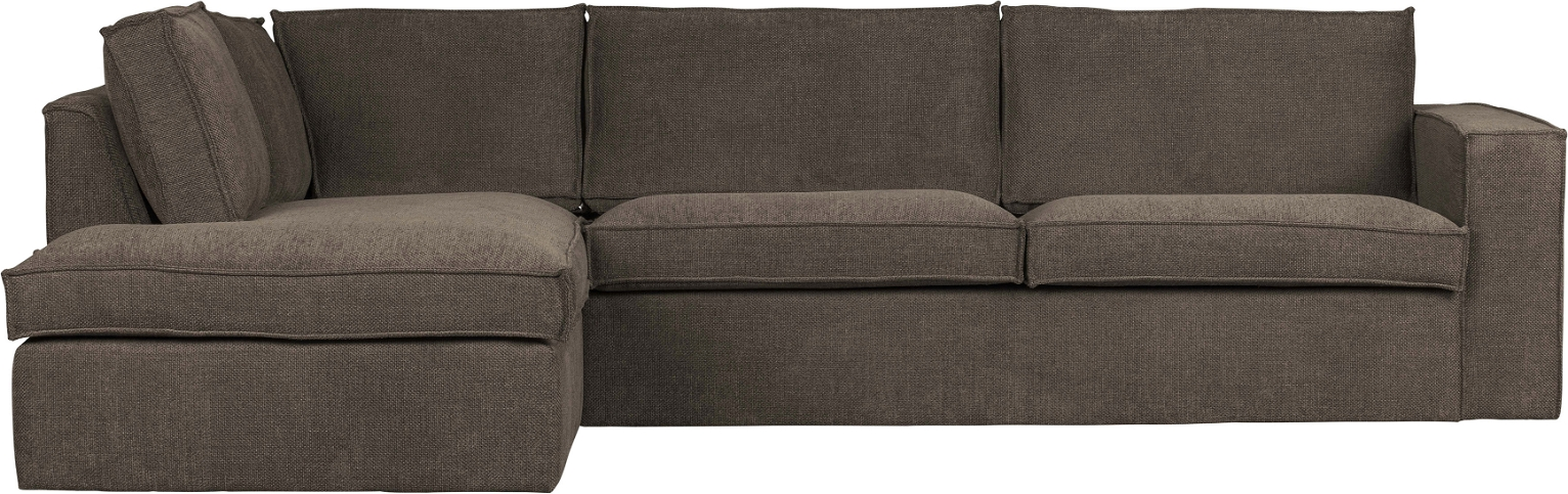 Hjørnesofa Woood Freddie Venstrevendt   Mørkebrun Polyester Bouclé 283x197 Cm