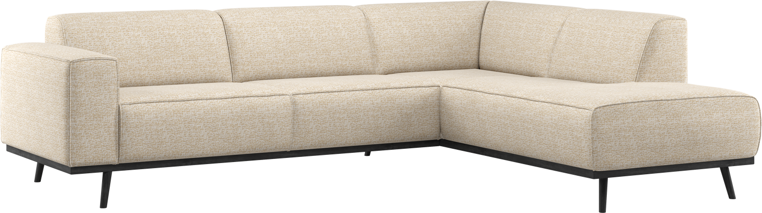 Hjørnesofa Woood Statement Beige Melange Højrevendt B274xd210 Cm 100 Polyester Fast Polstring