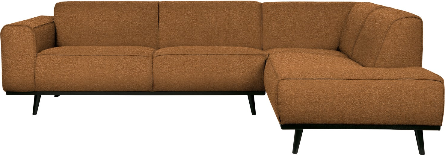 Hjørnesofa Woood Statement Højrevendt Chaiselong Bouclé 100 Polyester Rødbrun B274xd210xh77 Cm