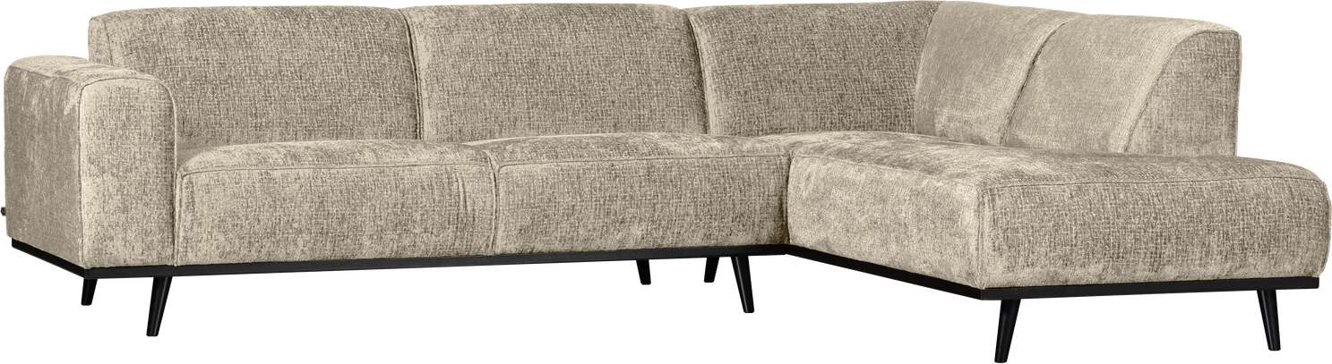 Hjørnesofa Woood Statement Højrevendt Strukturvelour Wheatfield Beige B274 D210 Cm