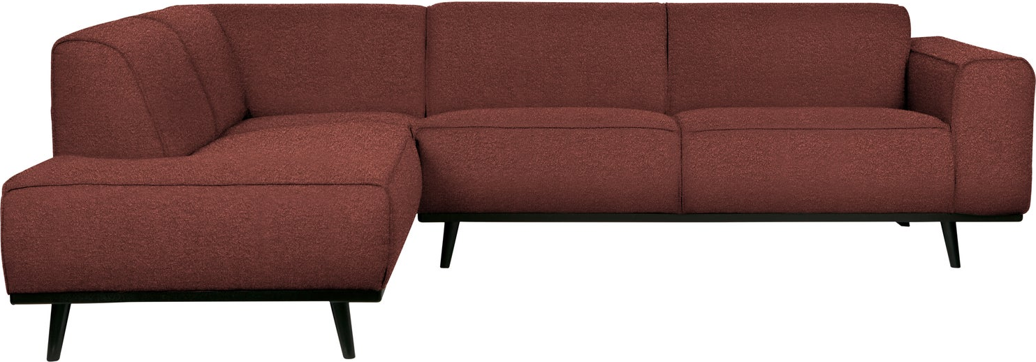 Hjørnesofa Woood Statement Kastanjebrun Bouclé 274x210 Cm Venstrevendt