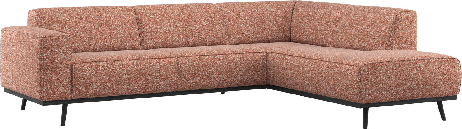 Hjørnesofa Woood Statement Terrafarvet Melange Orange Benson 100 Polyester H77xb274xd210 Cm Højrevendt