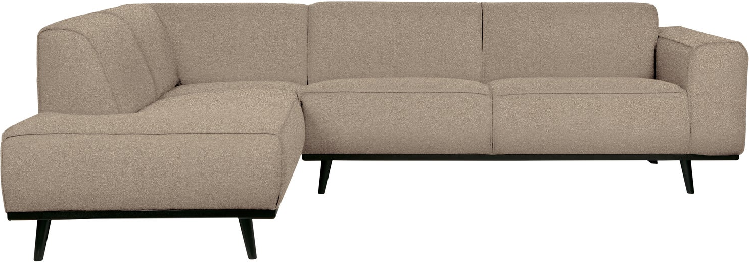 Hjørnesofa Woood Statement Venstrevendt Beige Bouclé 274x210 Cm Høj Komfort