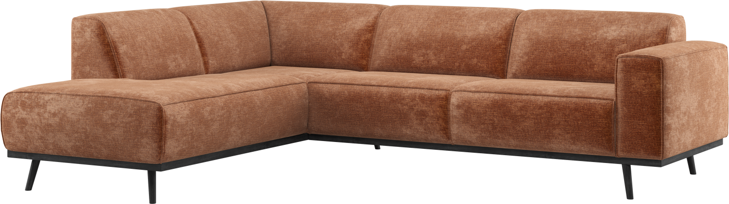 Hjørnesofa Woood Statement Venstrevendt Terrafarvet Velour-chenille Chaiselong 274x210 Cm