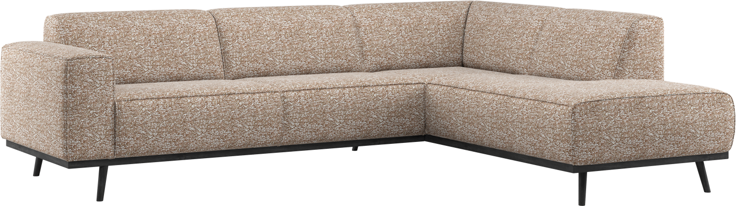 Hjørnesofa Woood Statement 274x210 Cm Lysebrun Melange 100 Polyester Højrevendt