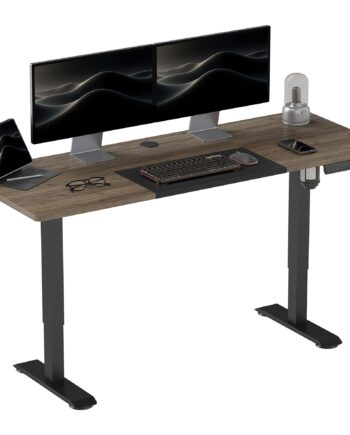 Højdejusterbart Skrivebord Elektrisk 140   70 Cm Computerbord Med   Hukommelseskontroller   -delt Bordplade  Sit-stee-bord Med Antikollision  Overophedningsbeskyttelse Sort