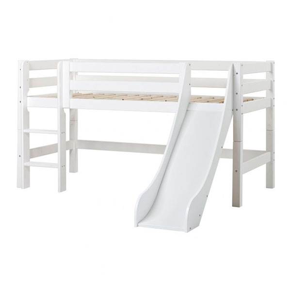 Hoppekids Eco Luxury Halvhøj Seng Med Rutsjebane Og Stige 90x200  : Erling Christensen Møbler