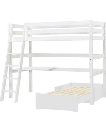 Hoppekids Eco Luxury Højseng Med Hjørnebord  Lounge Modul Og Skrå Stige 90x200 Cm  : Erling Christensen Møbler