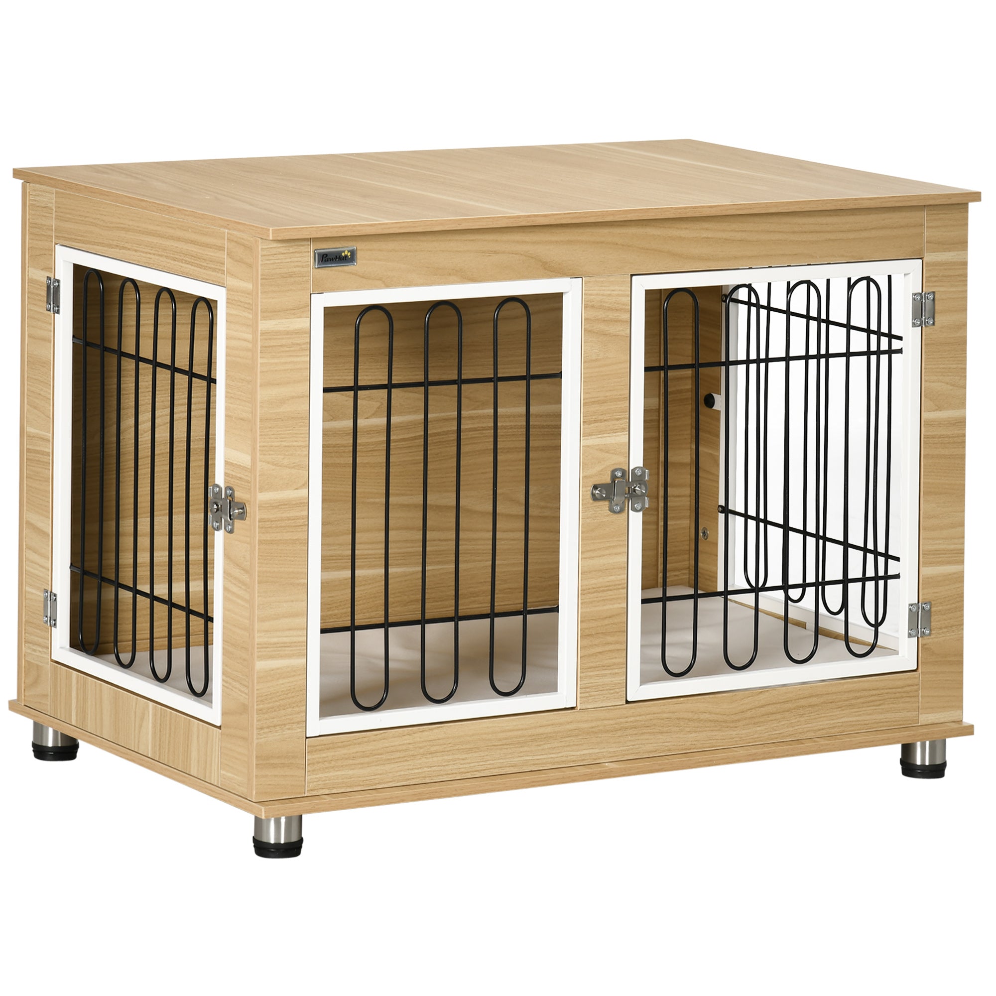 Hundebur  Vaskbar Pude  Hundebur    Låse  90 Cm   58 Cm   65 Cm  Natur   Sort   Hvid