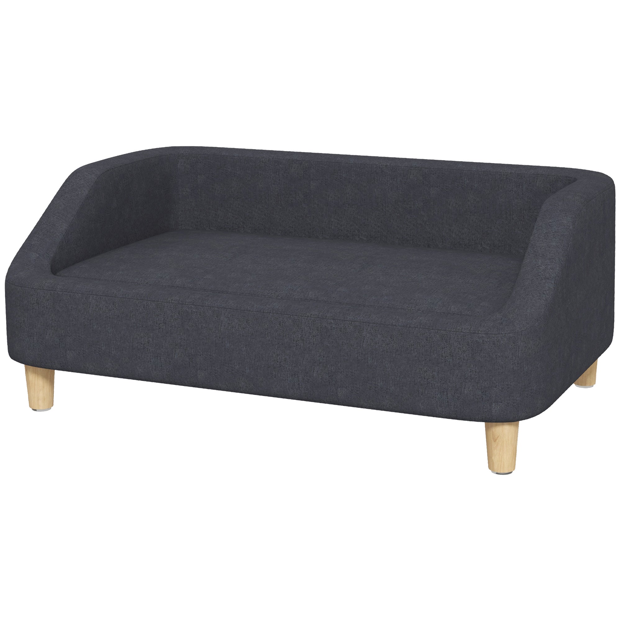 Hundesofa  Kæledyrssofa  Kattesofa  Hundeseng Til Mellemstore Og Store Hunde  Hundesofa Med Forhøjet Design  Hundestol Med Træben  Mørkegrå  95   63   39 Cm