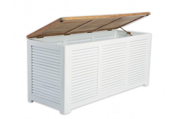 Hvid Hyndebox   Teak Låg