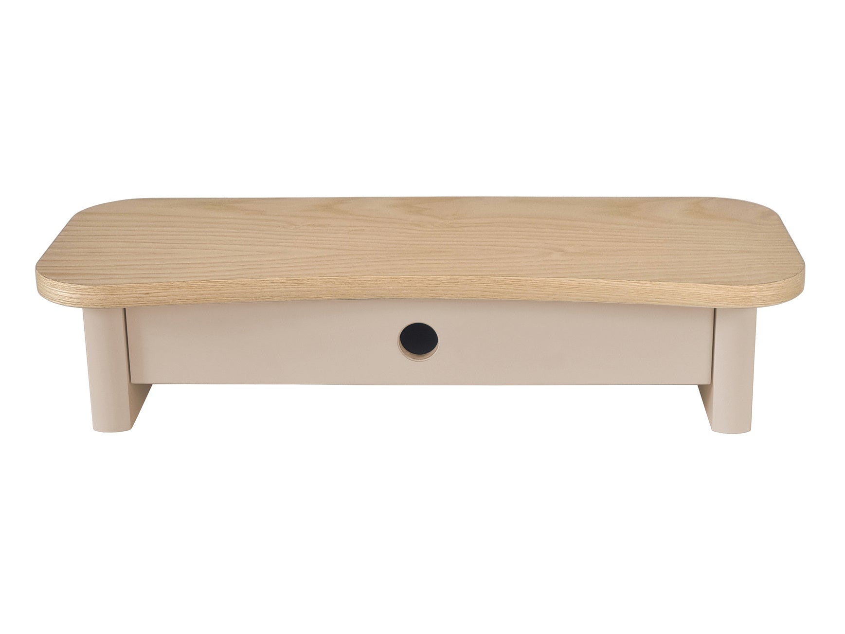 Jubi 60cm Monitorskærmstativ Med Skuffe Ash Brown Beige