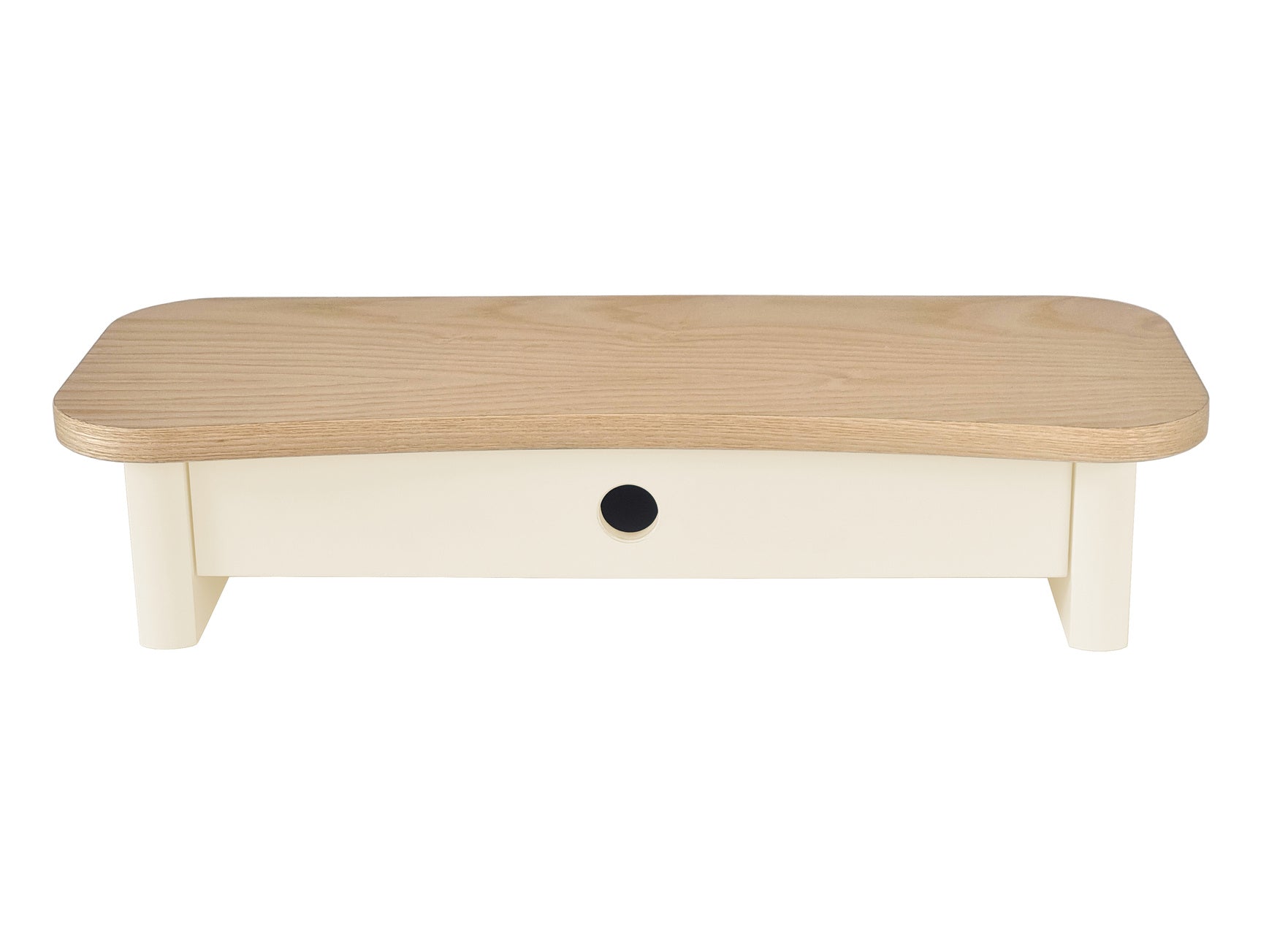 Jubi 60cm Monitorskærmstativ Med Skuffe Ash Chalk White