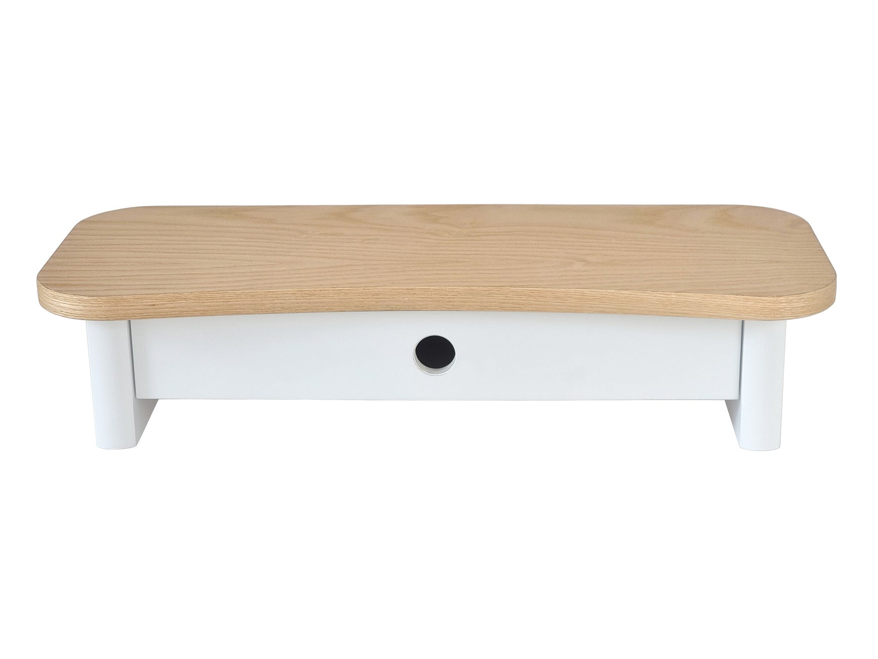 Jubi 60cm Monitorskærmstativ Med Skuffe Ash White