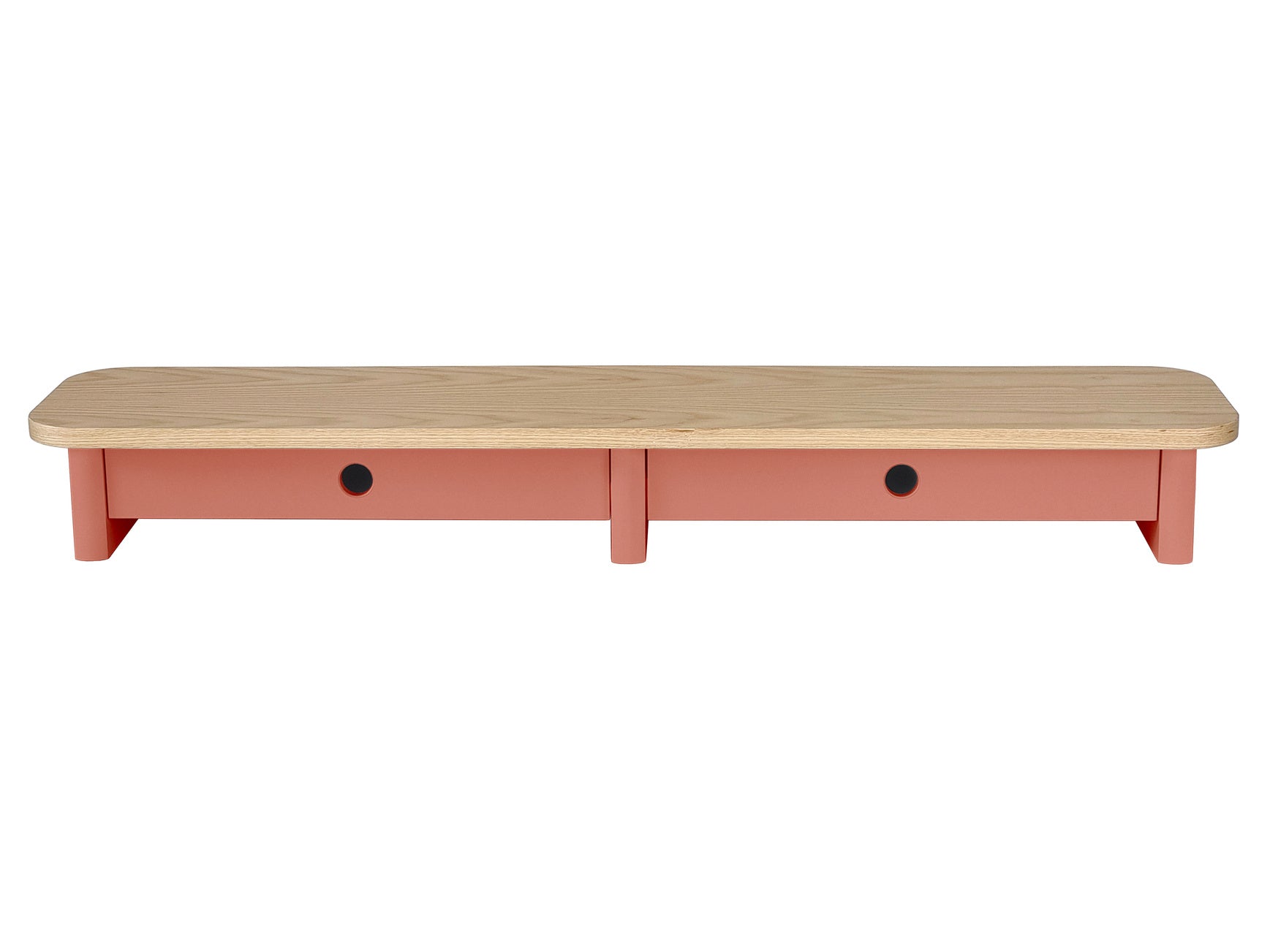 Jubi 109cm Monitorskærmstativ Med Skuffer Ash Antique Pink