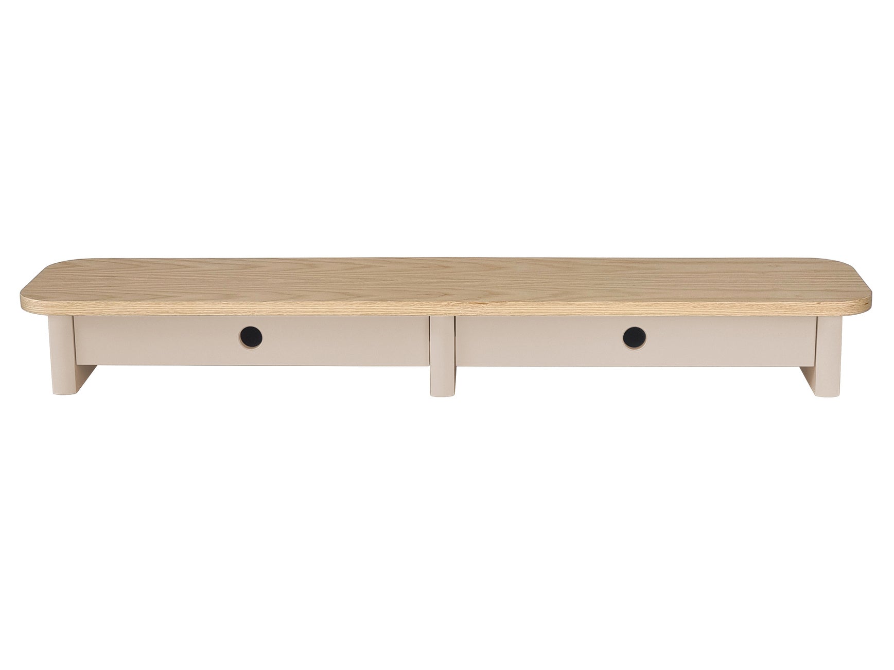 Jubi 109cm Monitorskærmstativ Med Skuffer Ash Brown Beige
