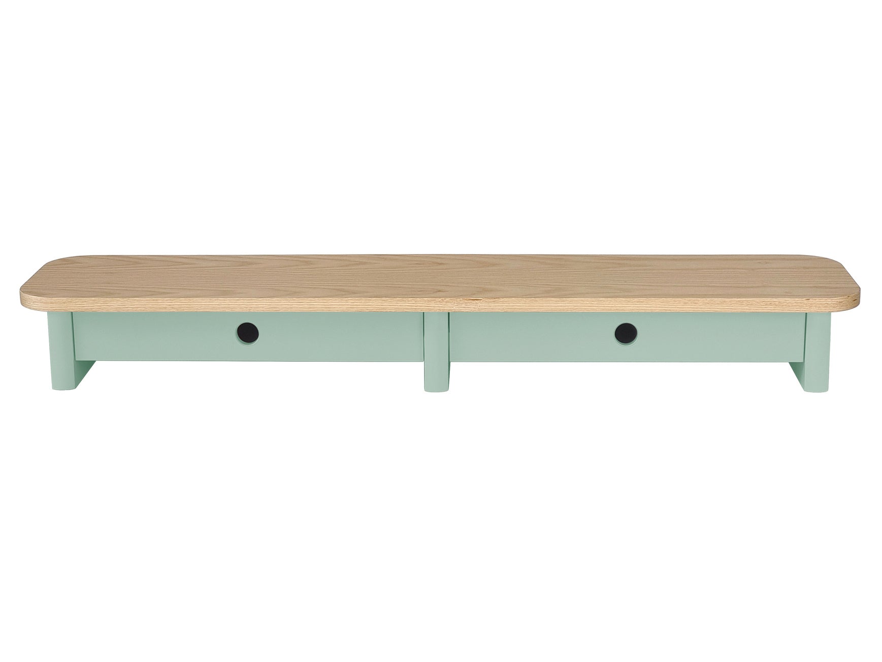 Jubi 109cm Monitorskærmstativ Med Skuffer Ash Sage Green