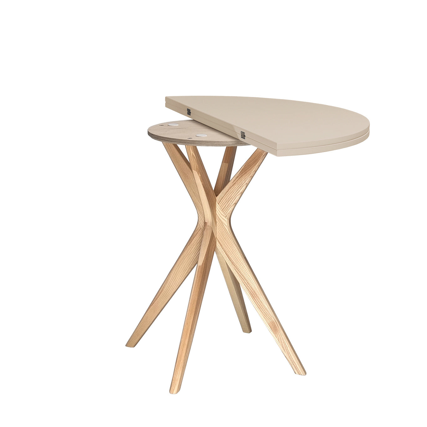 Jubi Halvrundt Udtrækkeligt Bord Diam  90cm Brown Beige