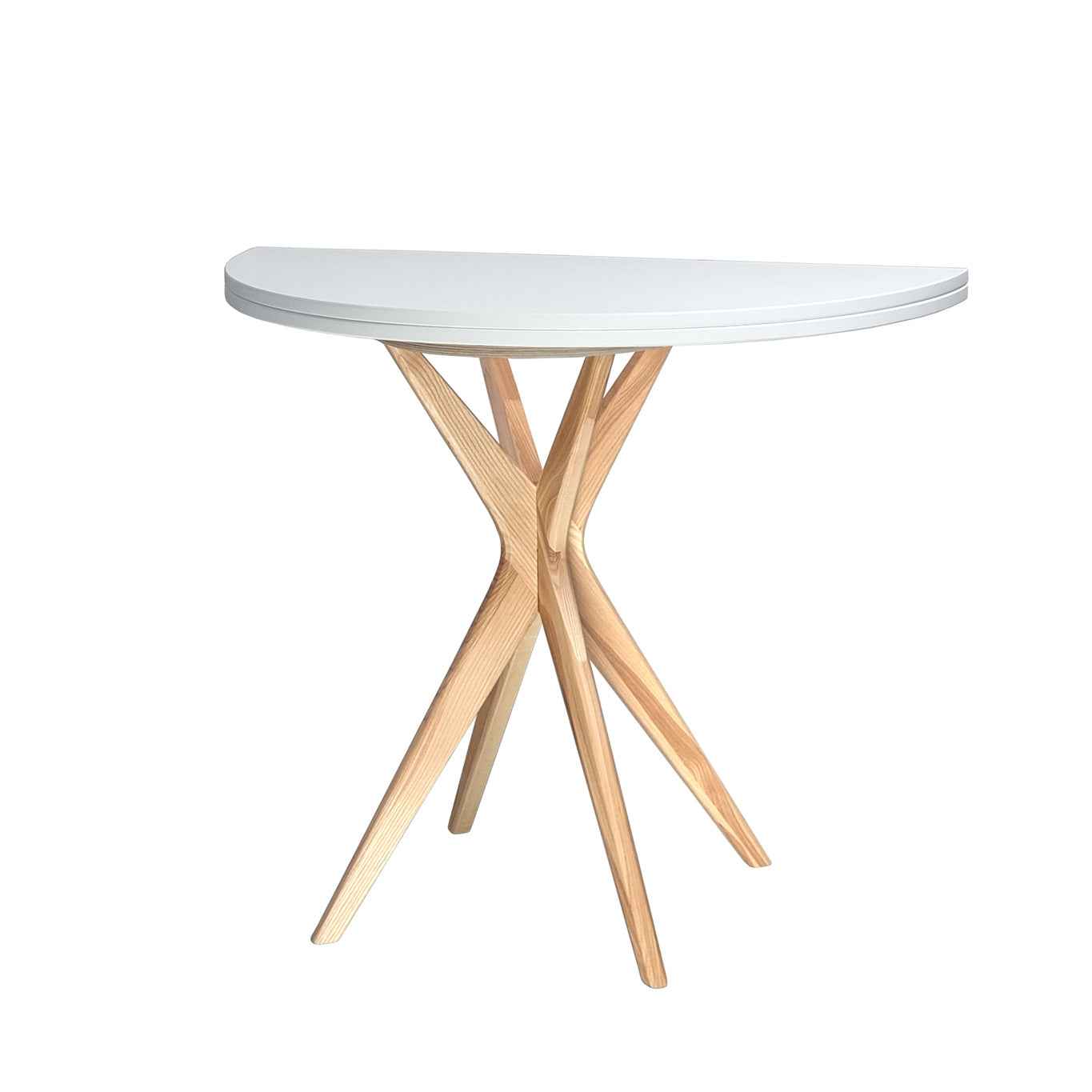 Jubi Halvrundt Udtrækkeligt Bord Diam  90cm White