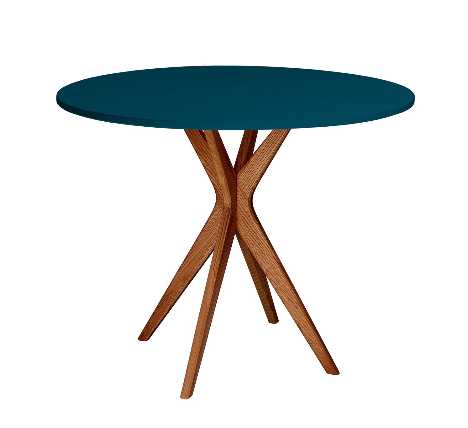 Jubi Rundt Spisebord Diam  80cm Oak Petrol Blue