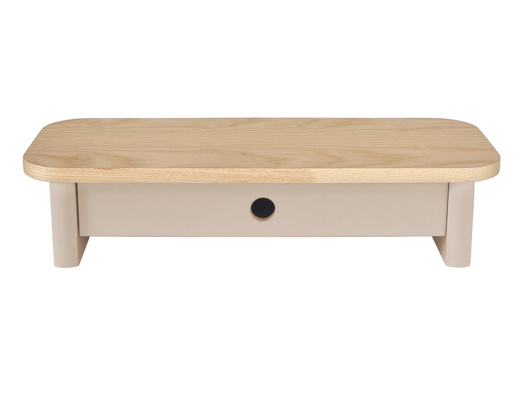 Jubi 60x24cm Monitorskærmstativ Med Skuffe Ash Brown Beige