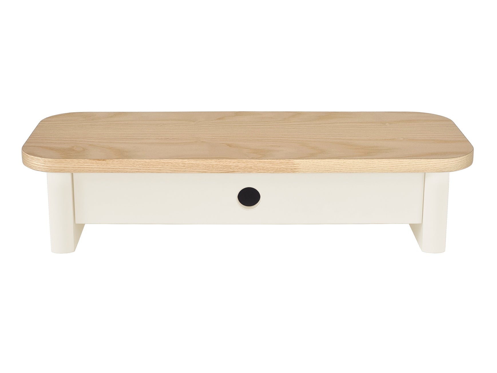 Jubi 60x24cm Monitorskærmstativ Med Skuffe Ash Chalk White