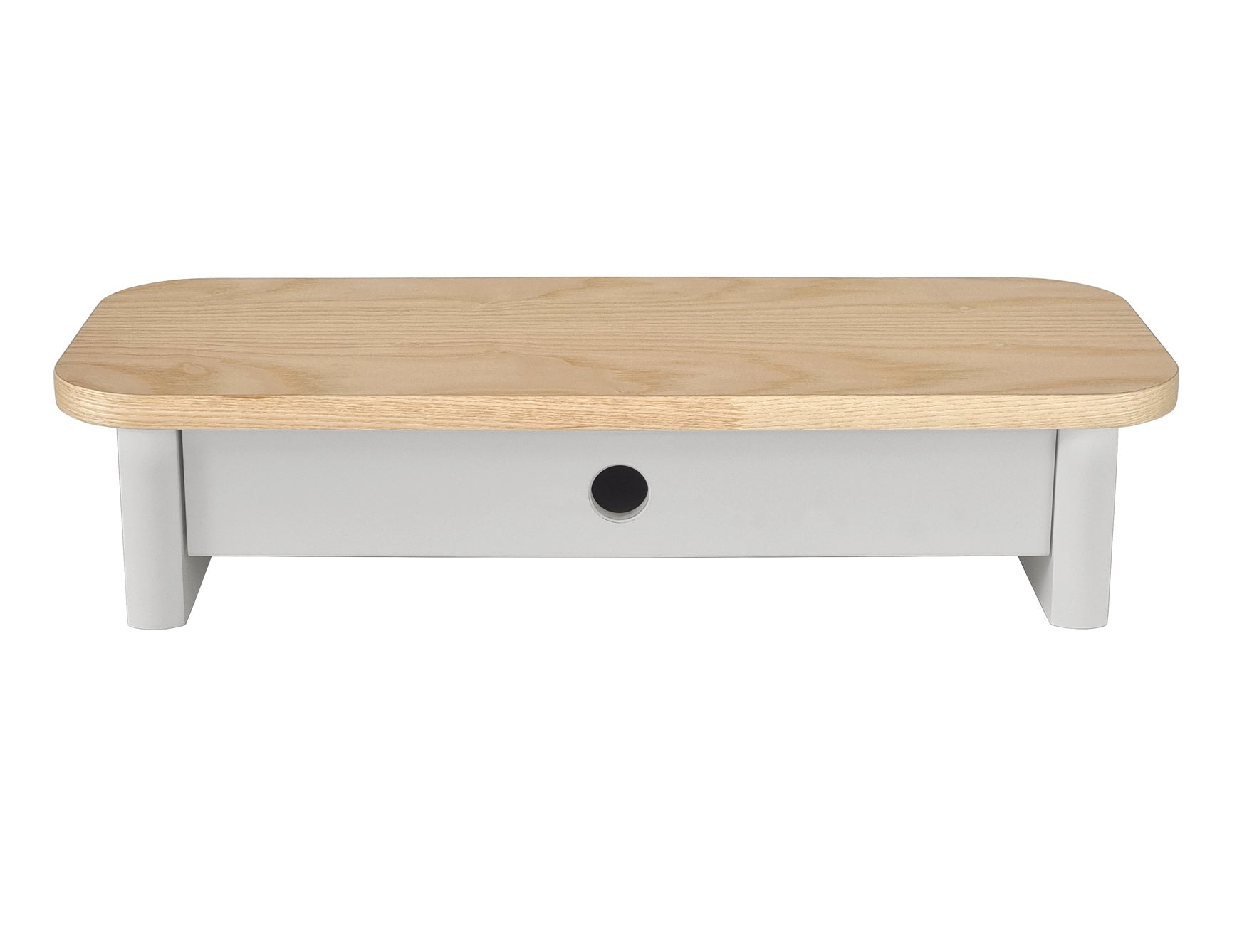 Jubi 60x24cm Monitorskærmstativ Med Skuffe Ash Pearl Grey