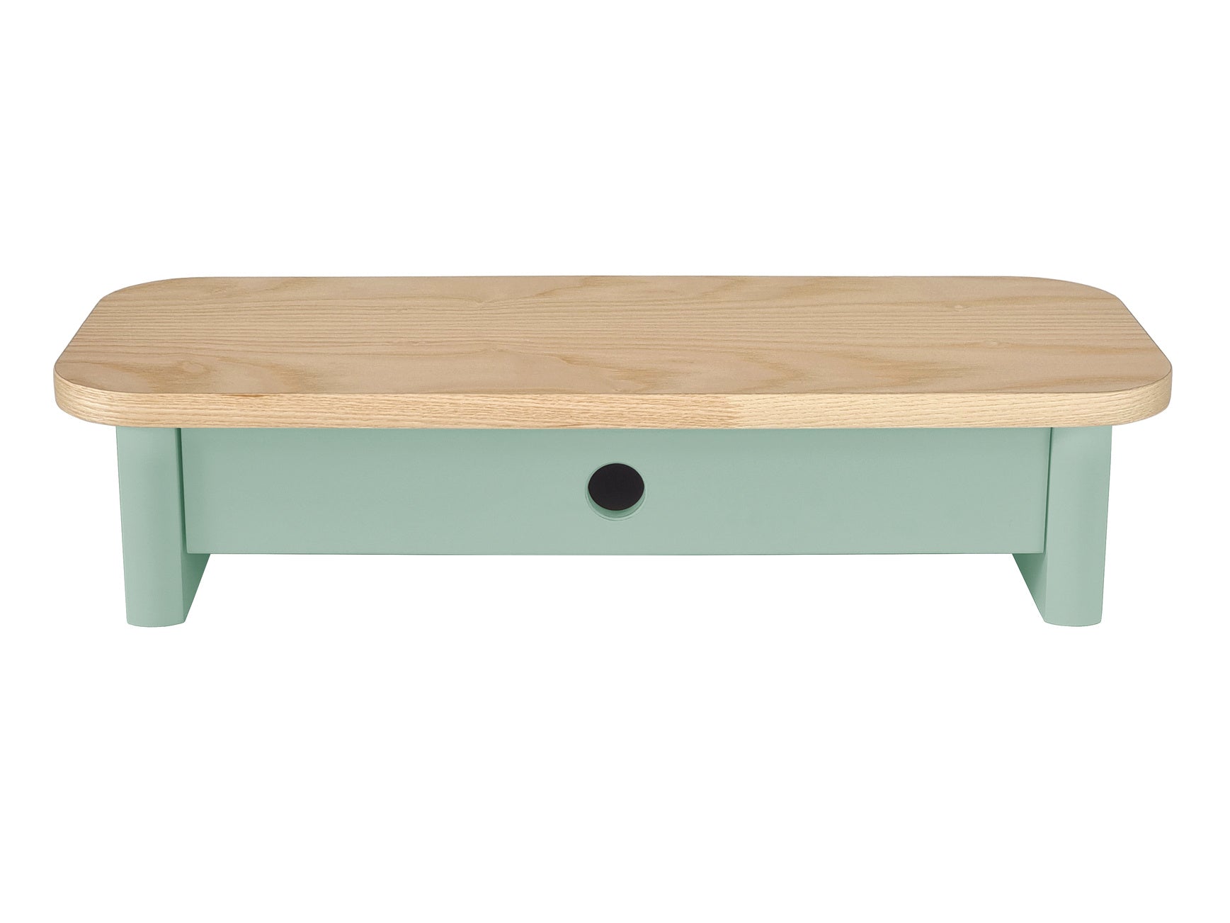 Jubi 60x24cm Monitorskærmstativ Med Skuffe Ash Sage Green