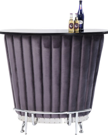 Kare Design After Work Chrome Bardisk Sort Glas Stof Sølv Stål