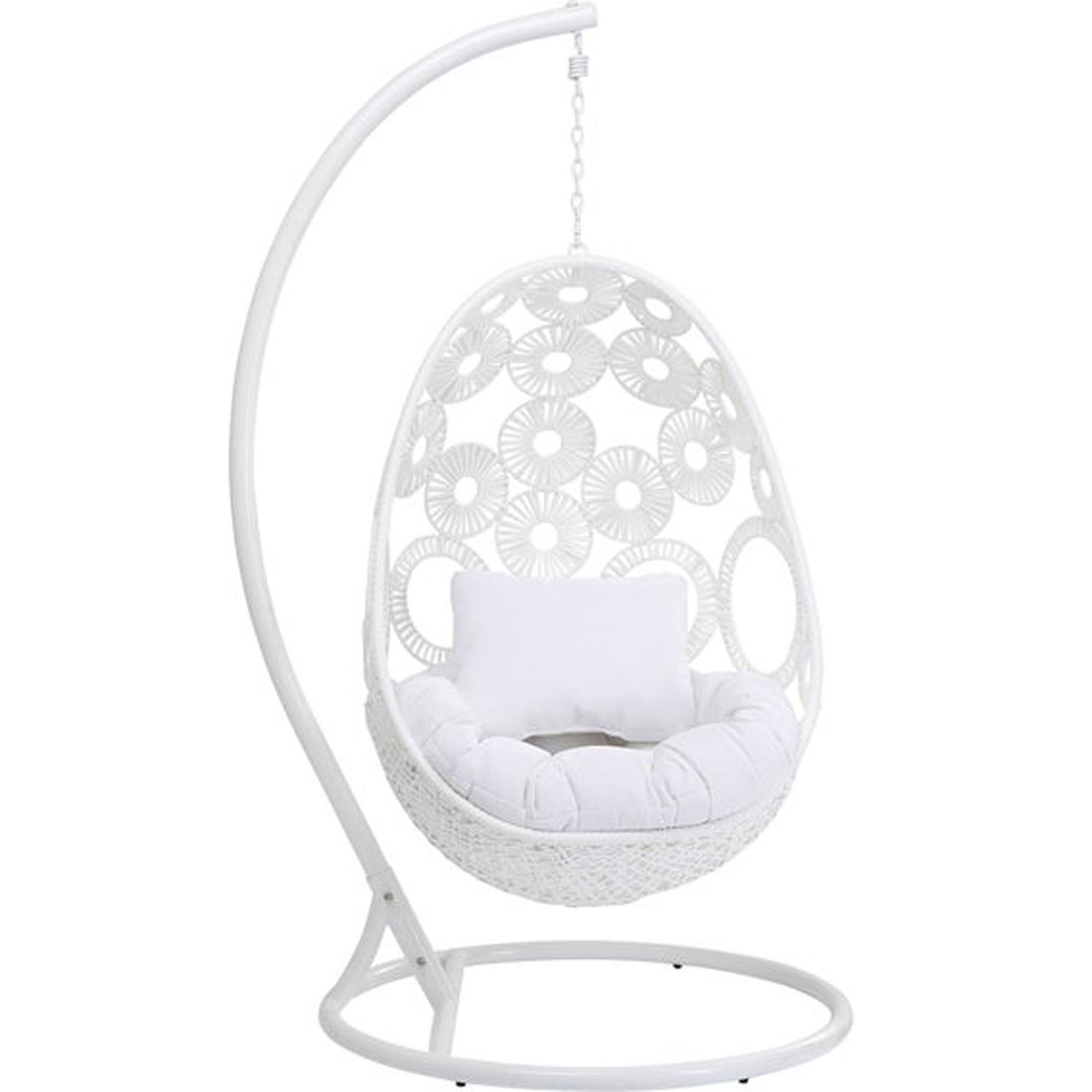 Kare Design Ibiza White Hængestol Hvid Polyester  Polyrattan Og Stål