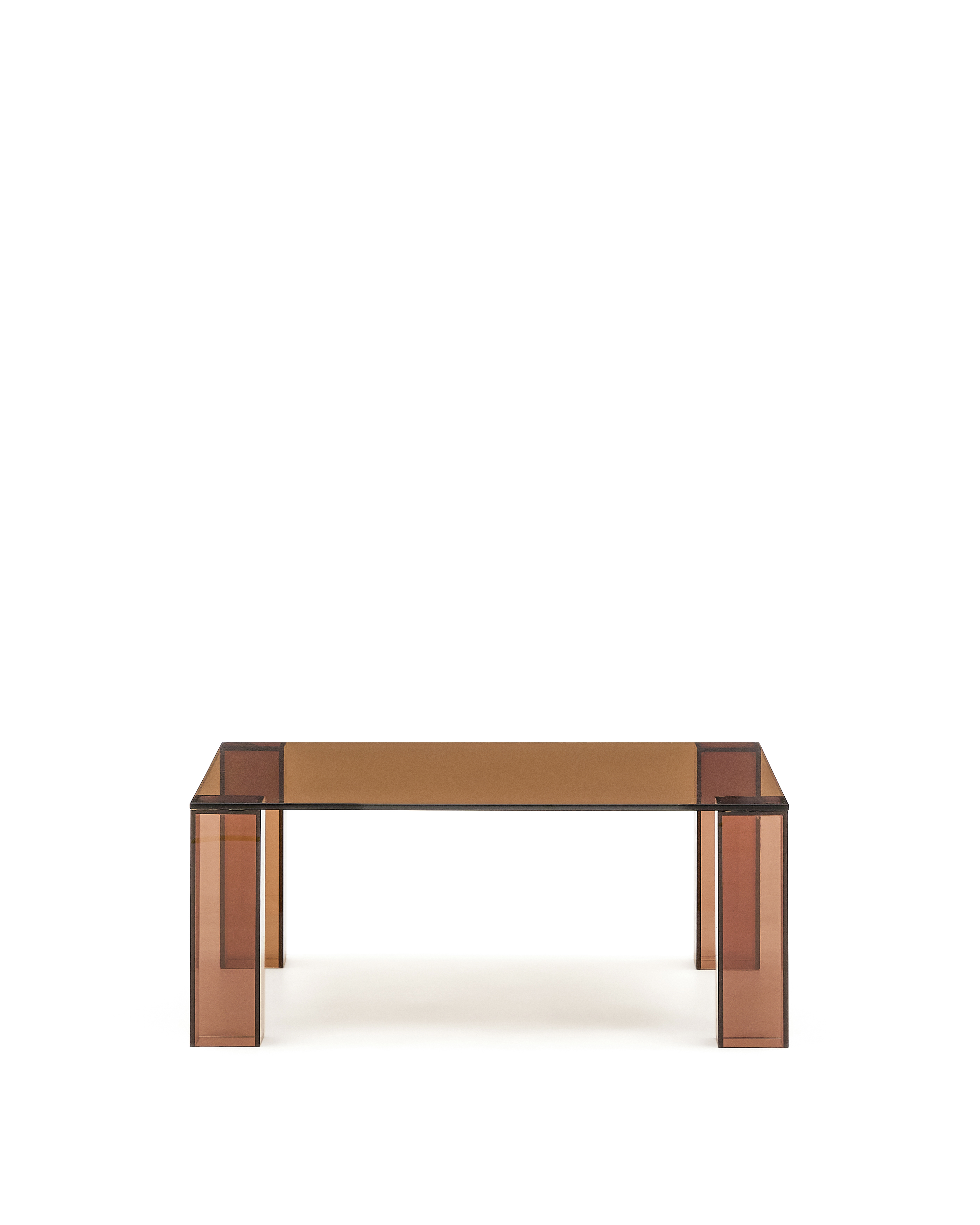 Kave Home Adularia Sidebord  Kvadratisk Brun Hærdet Glas  85x85