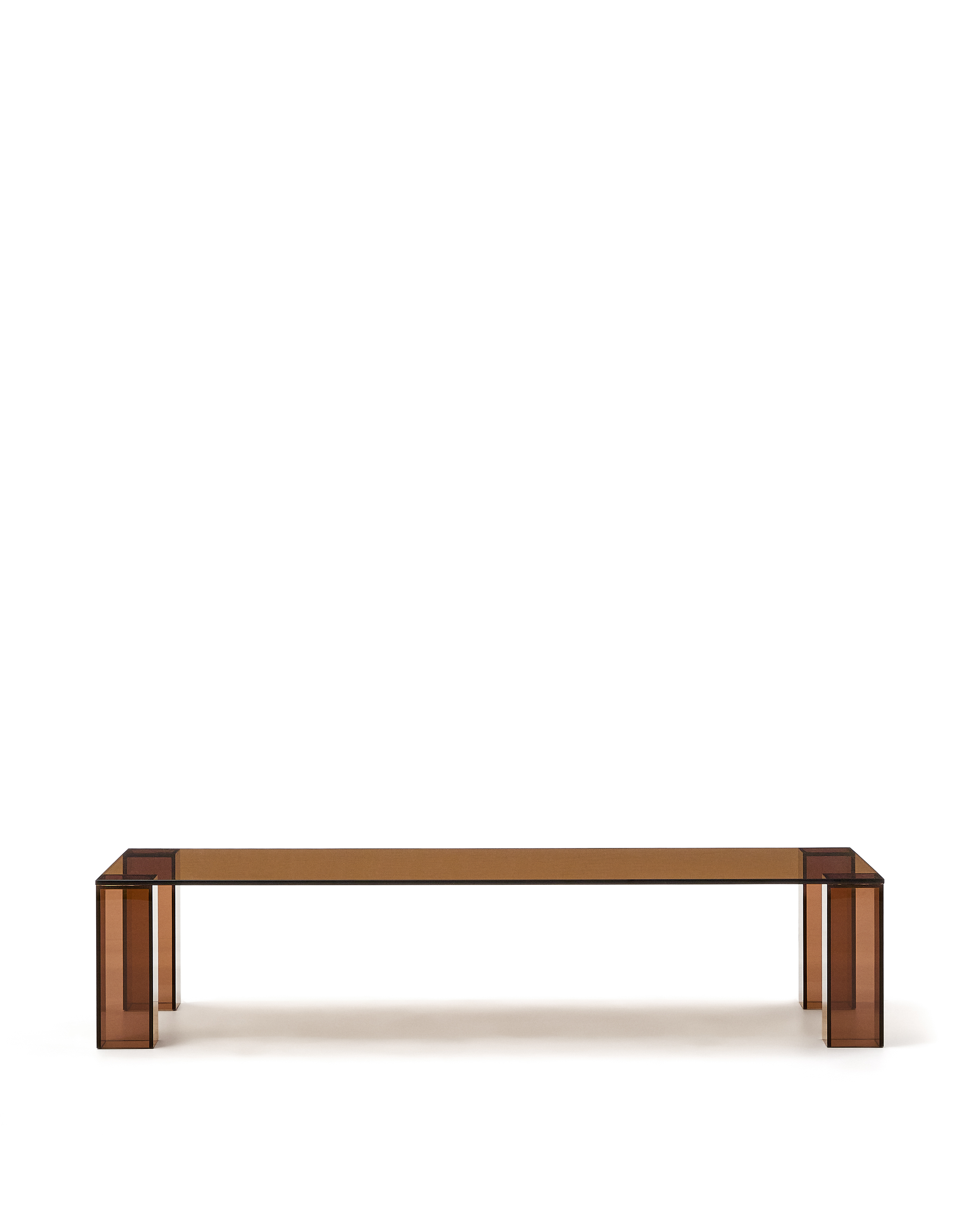 Kave Home Adularia Sofabord  Rektangulær Brun Hærdet Glas  140x60