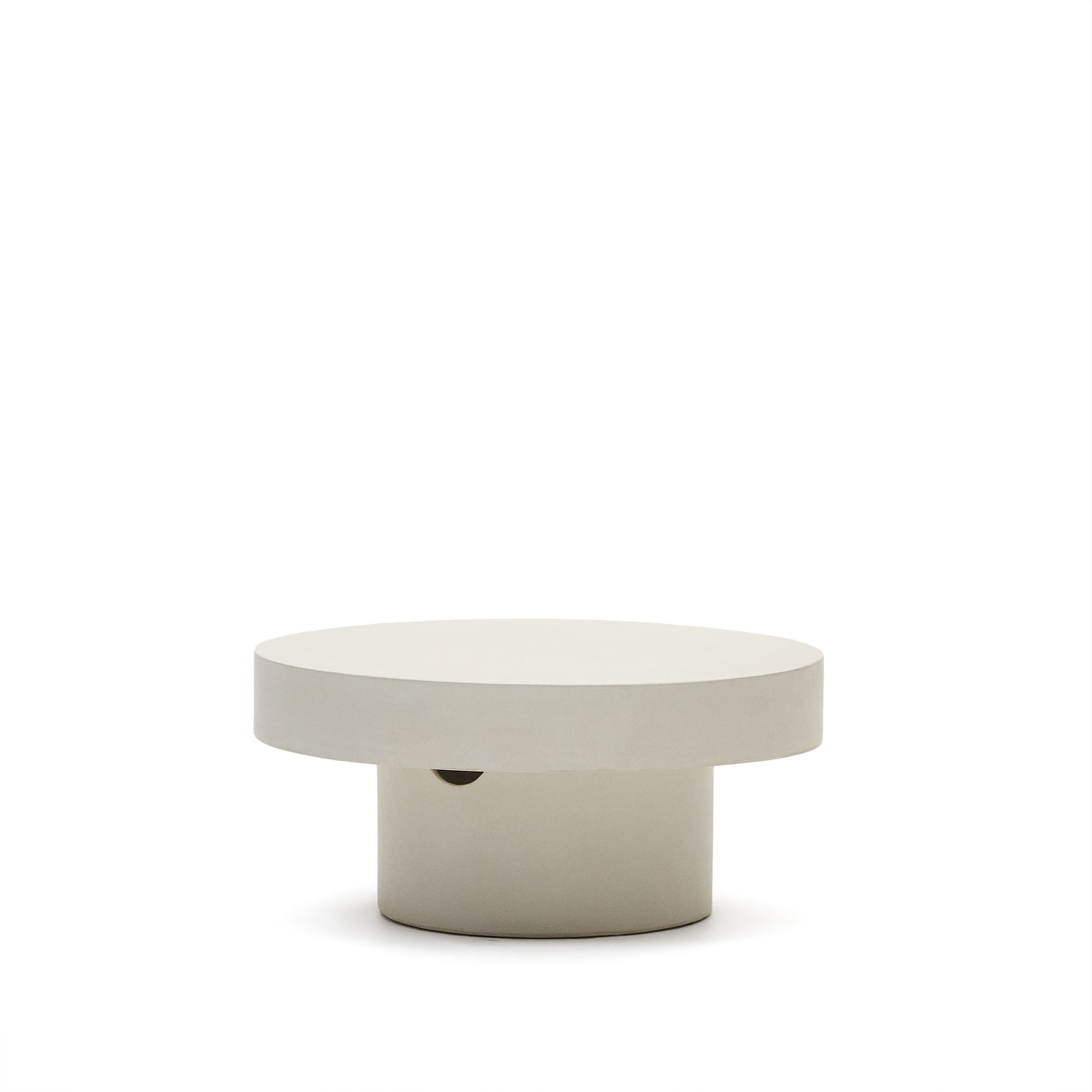 Kave Home Aiguablava Sofabord  Rund Hvid Cement  ø66