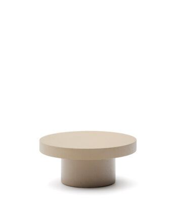 Kave Home Aiguablava Udendørs Sofabord  Rund Beige Cement  ø66