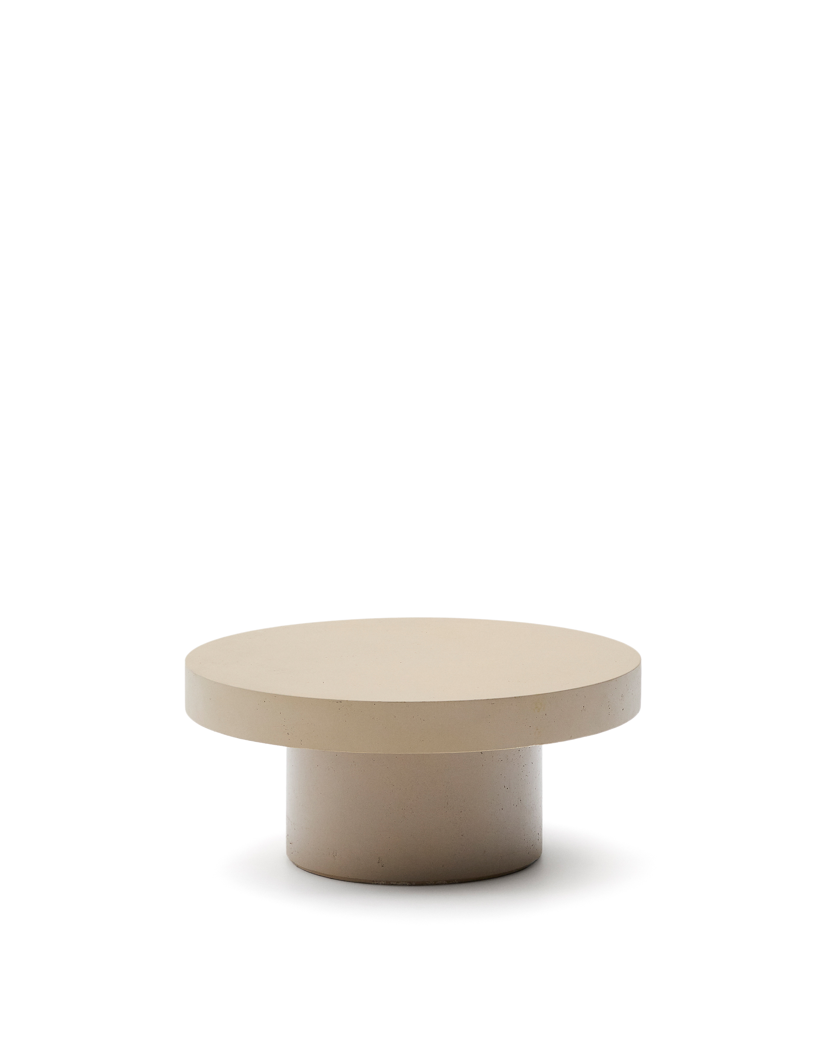 Kave Home Aiguablava Udendørs Sofabord  Rund Beige Cement  ø66