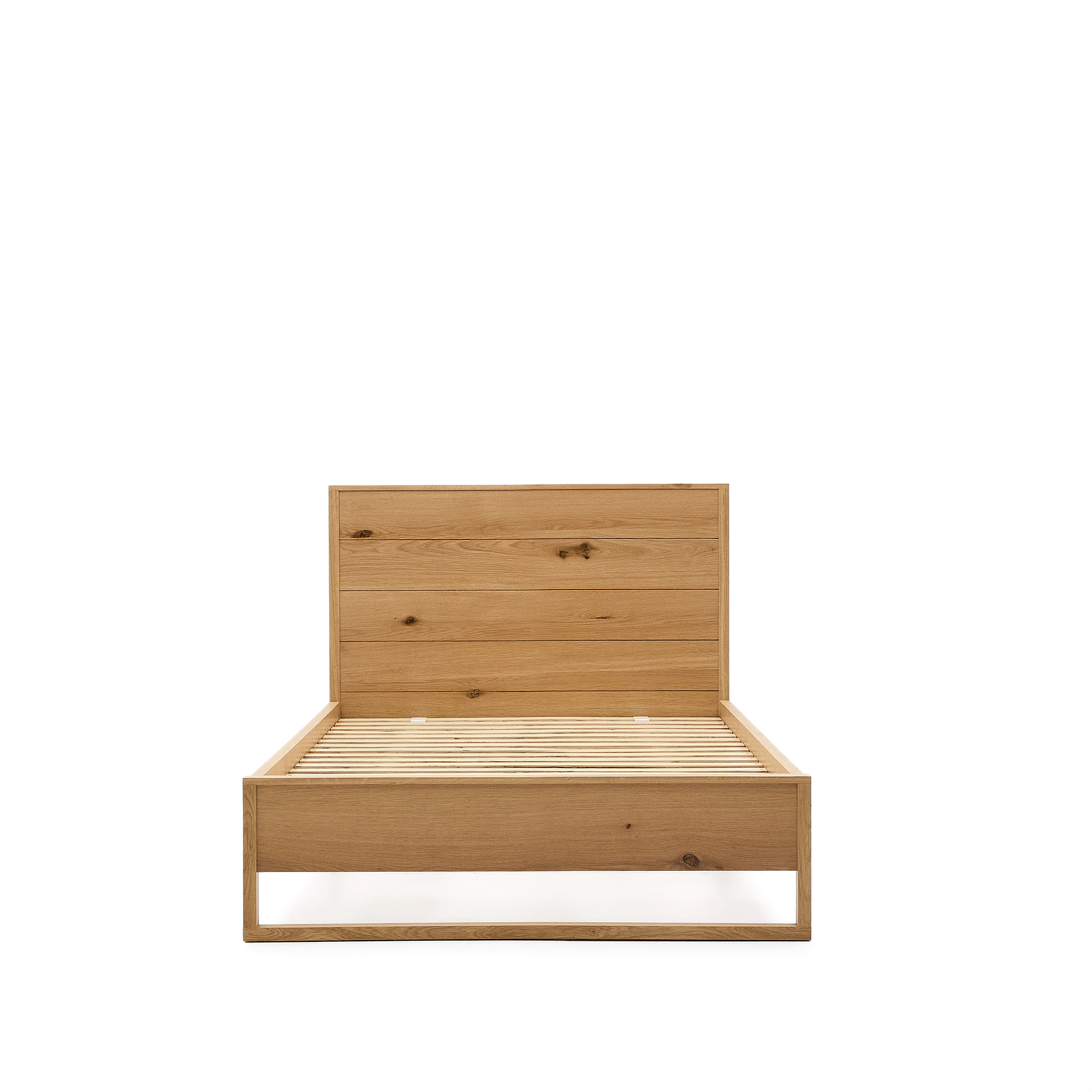 Kave Home Alguema Sengeramme     Sengegavl Og Lamelbund Natur Egefiner  90x190