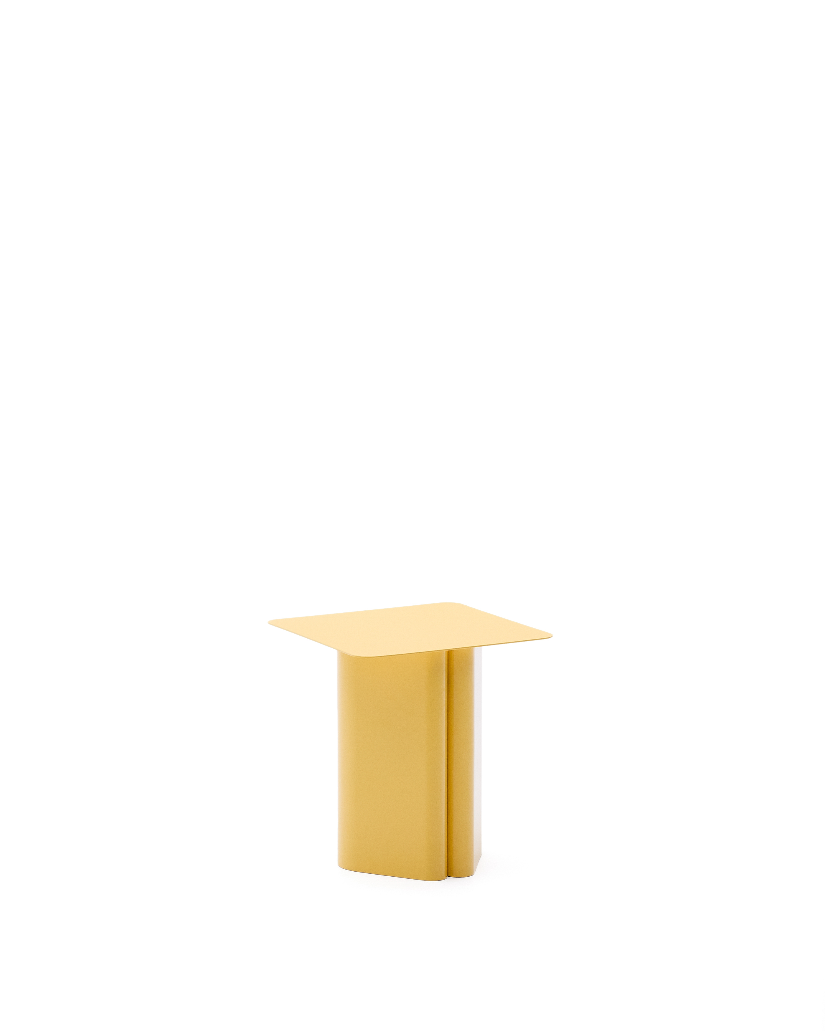 Kave Home Arvin Sidebord  Kvadratisk Gul Jern  42x42