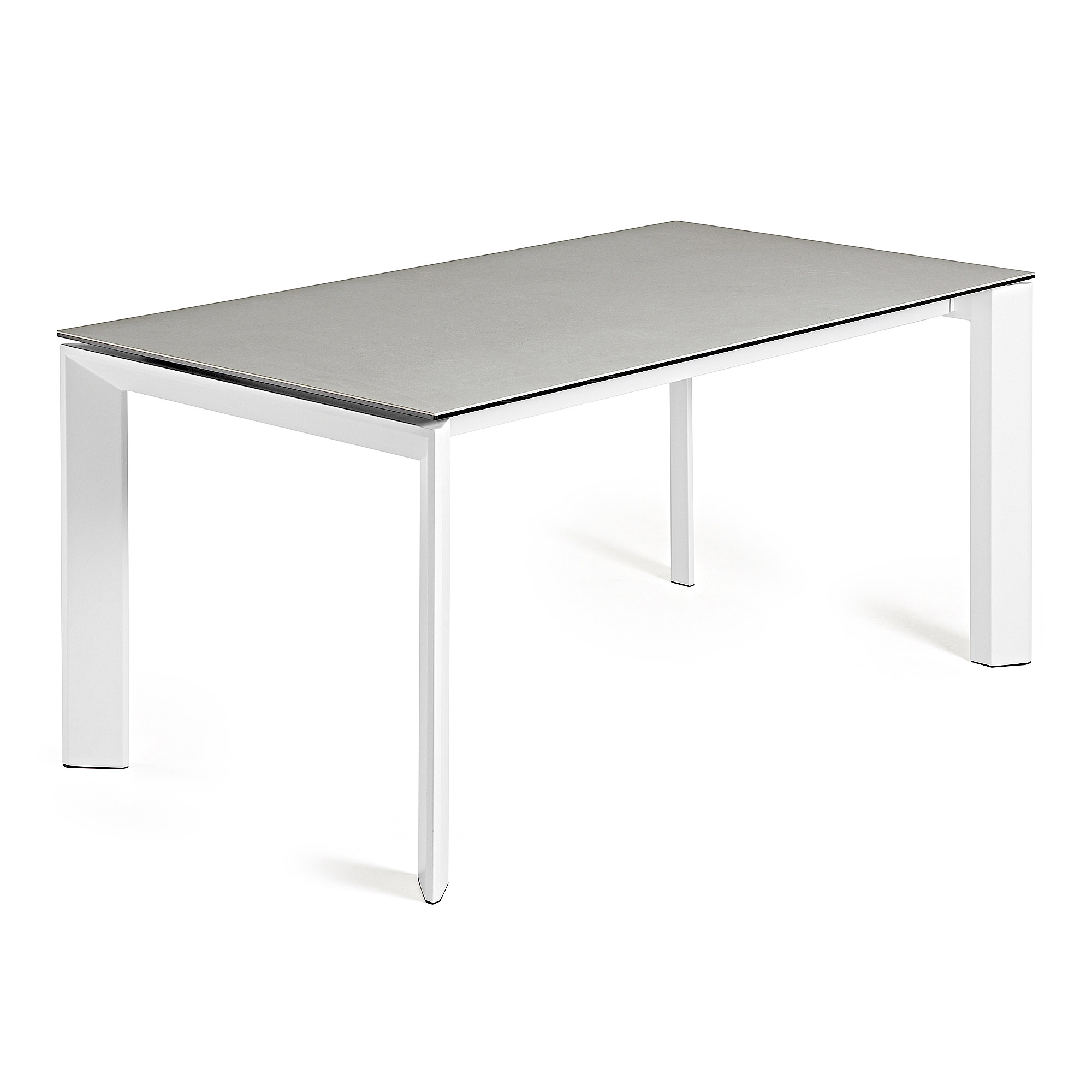 Kave Home Axis Spisebord     Butterflybordplade Hydra Lead Porcelæn Og Hvid Stål  140 200