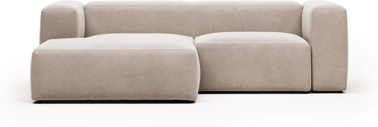 Kave Home Blok Chaiselong Sofa Venstrevendt Beige Pletbestandigt Stof 240x174x69 Cm