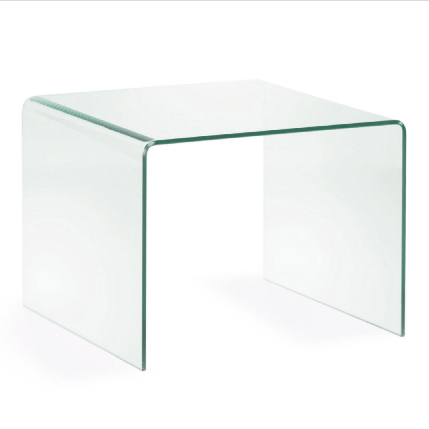 Kave Home Burano Sidebord  Kvadratisk Klar Glas  60x60