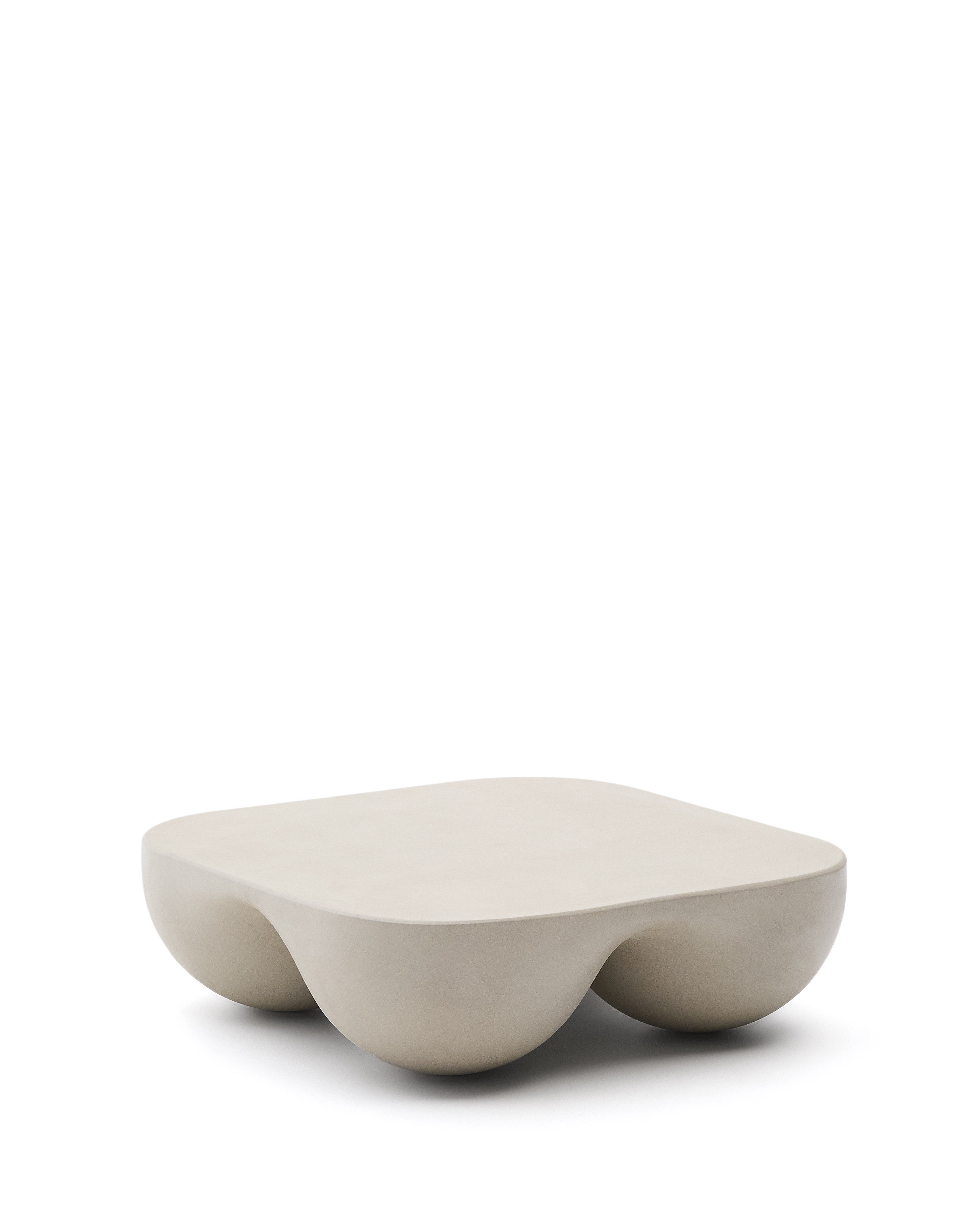 Kave Home Colba Udendørs Sofabord  Kvadratisk Grå Polystone  100x100