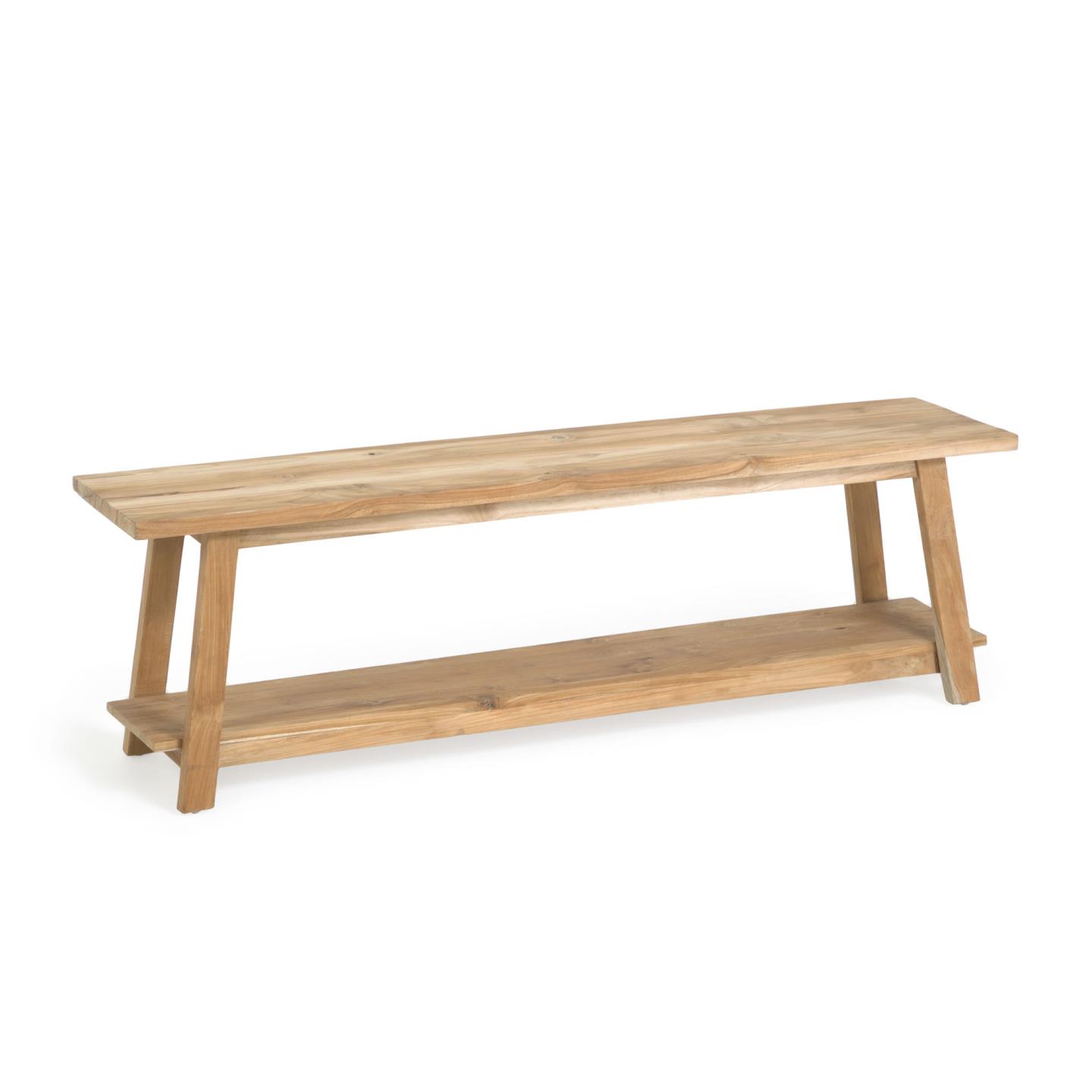 Kave Home Safara Bænk     Hylde Natur Genanvendt Teak  150x32