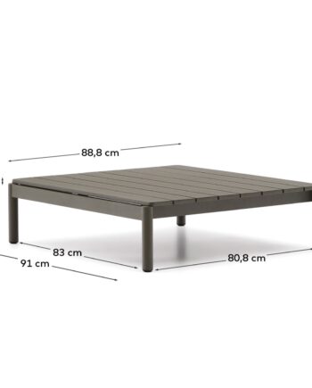 Kave Home Sorells Udendørs Sofabord  Rektangulær Grøn Aluminium  89x91
