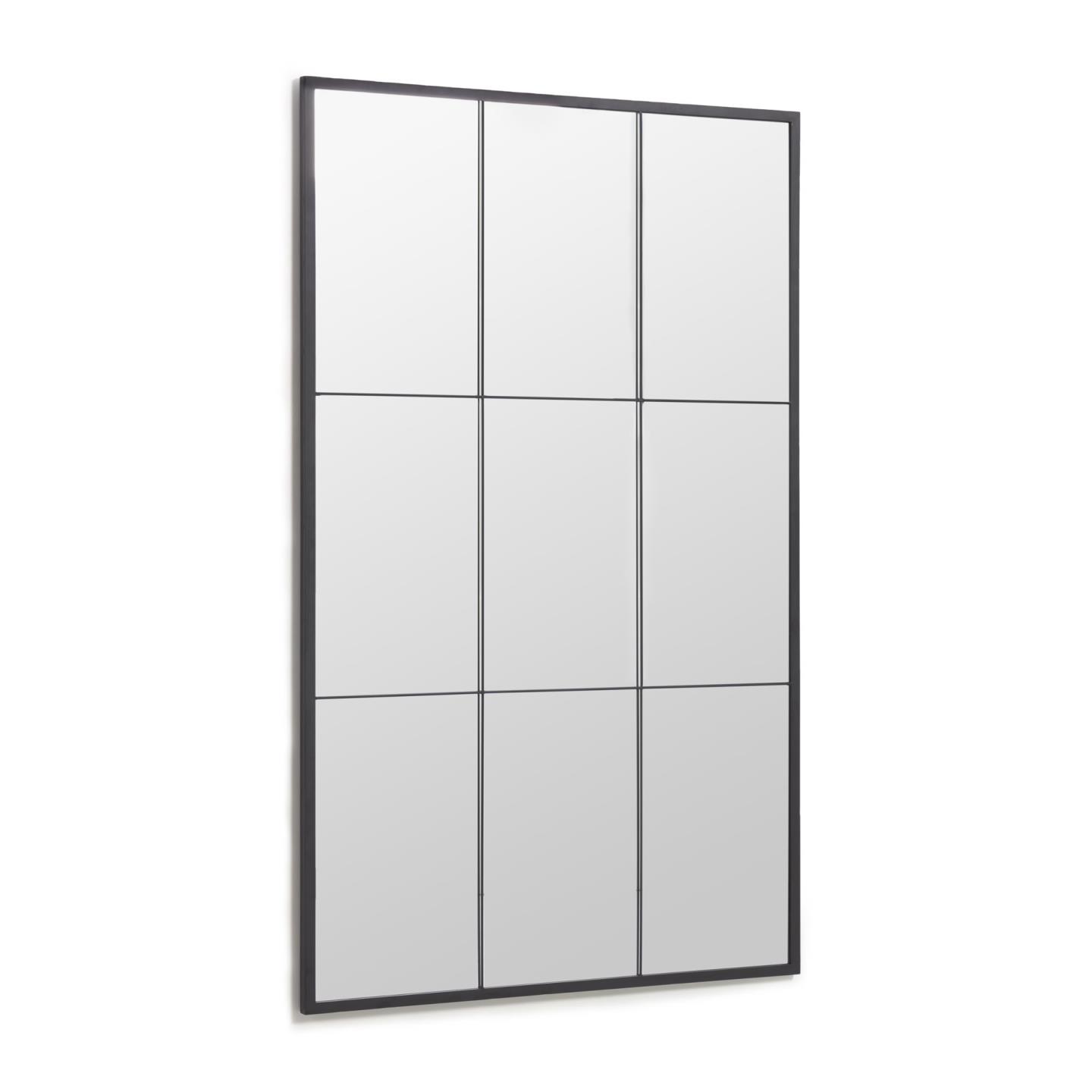 Kave Home Ulrica Gulvspejl  Rektangulær Spejlglas Og Sort Stål  100x160