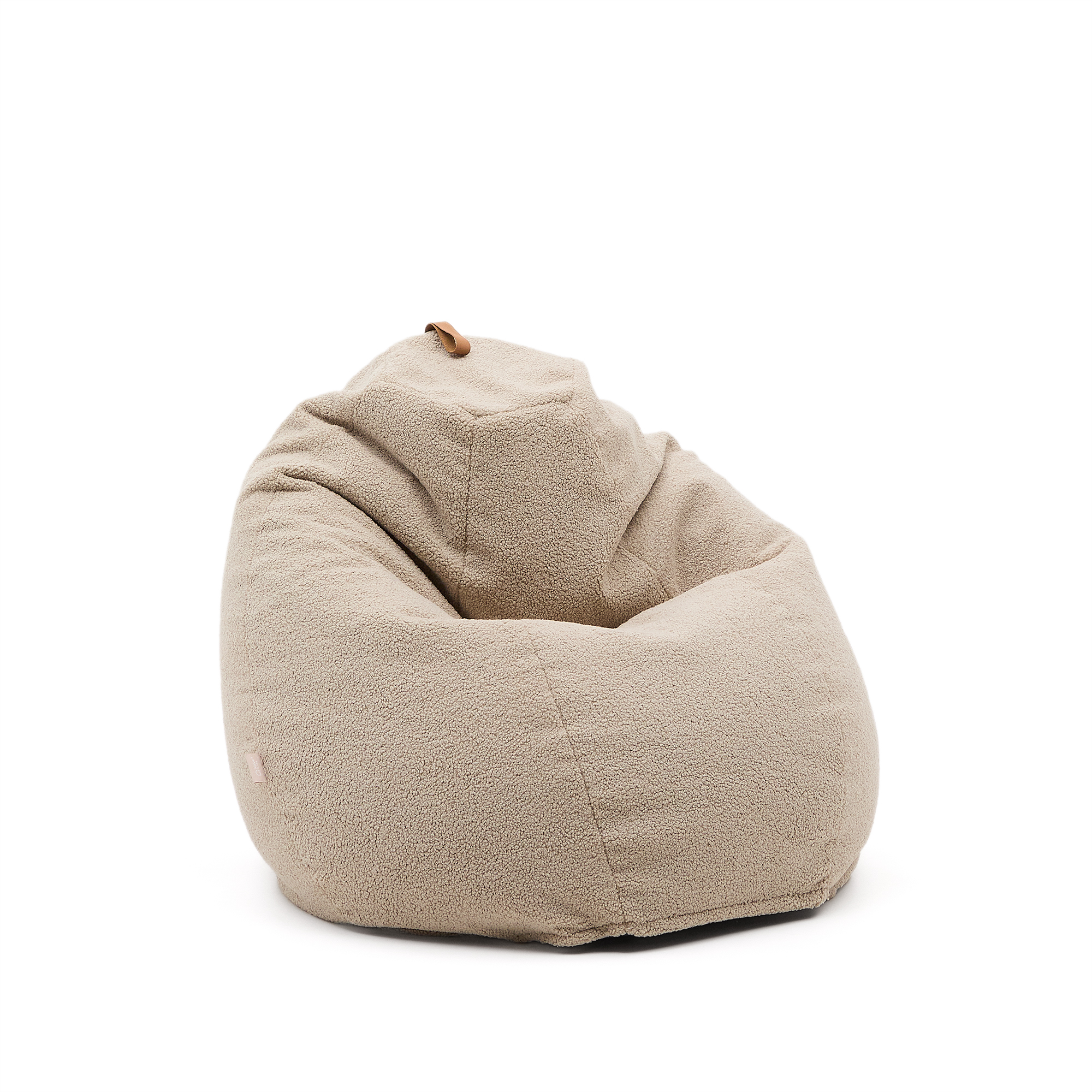Kave Home Vicka Puf Til Børn Beige Bouclé  ø70