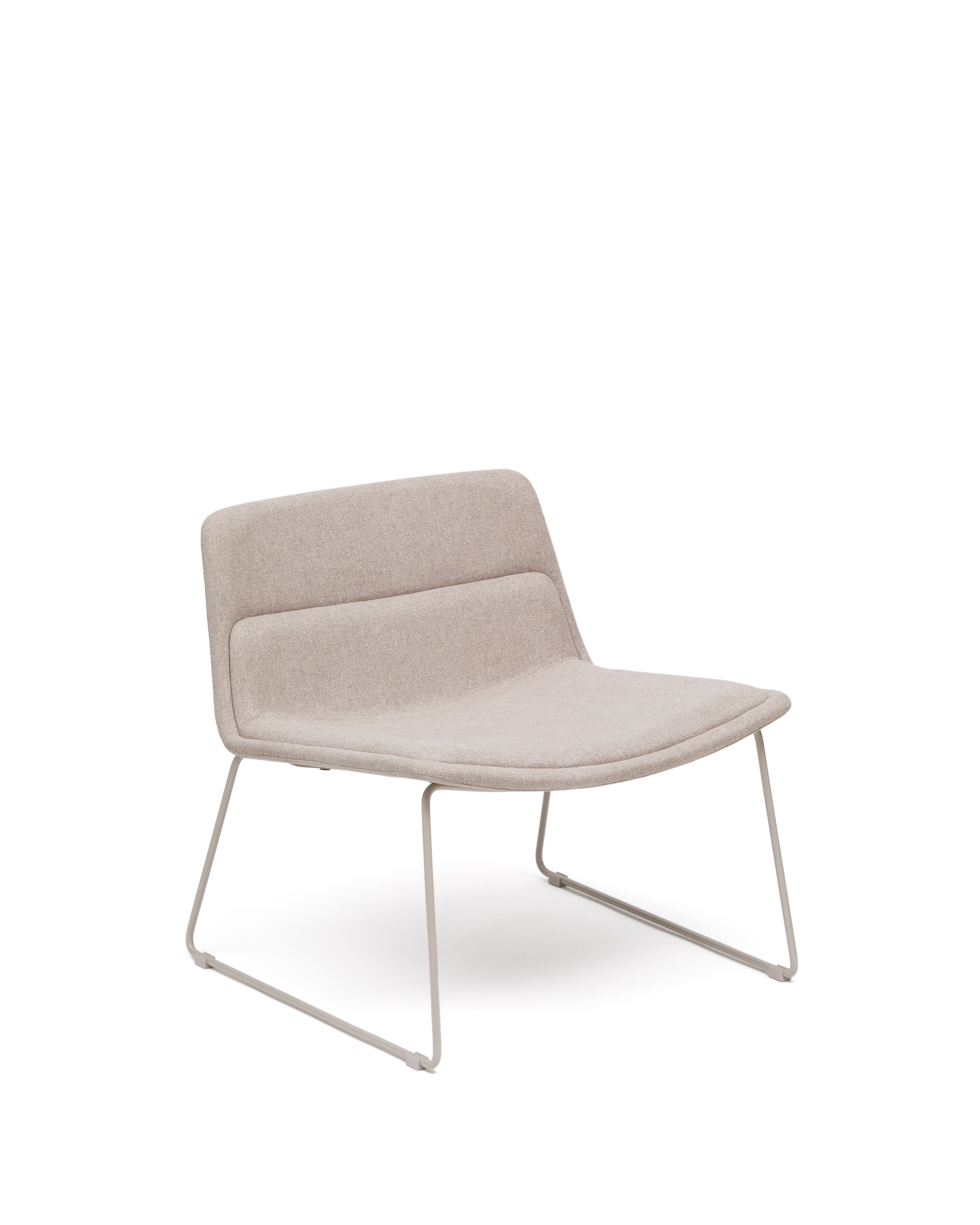 Kave Home Zahara Lænestol Beige Stof Og Beige Stål