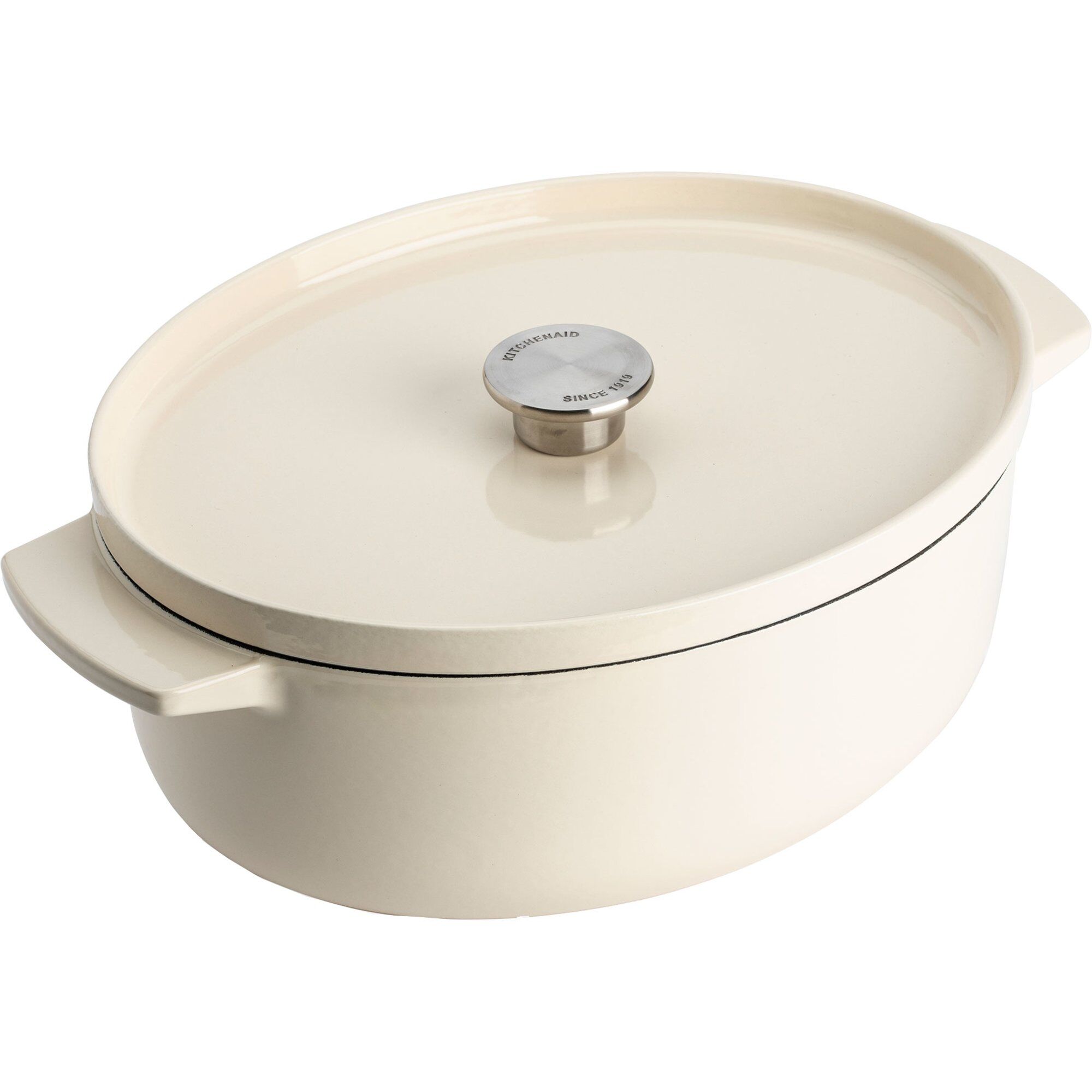 Kitchenaid Støbejernsgryde Oval 30 Cm Liter Almond Cream