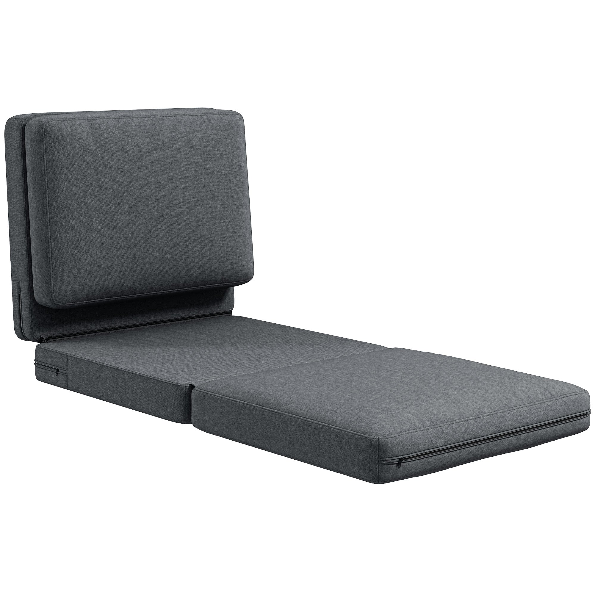 Klapstol Med Hynde Polstret Sofa Stue Gæsteværelse Kontor 75 268 18 Cm Mørkegrå