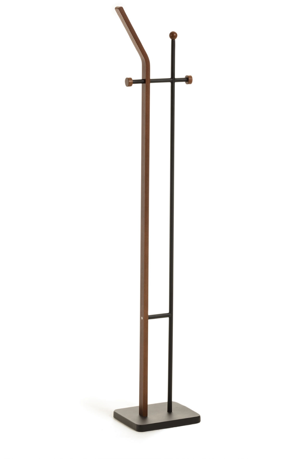 Knagerække   Hattehylde Kave Home Magali   Moderne Stumtjener   Egefiner Metal 172x25x30 Cm Sort Natur