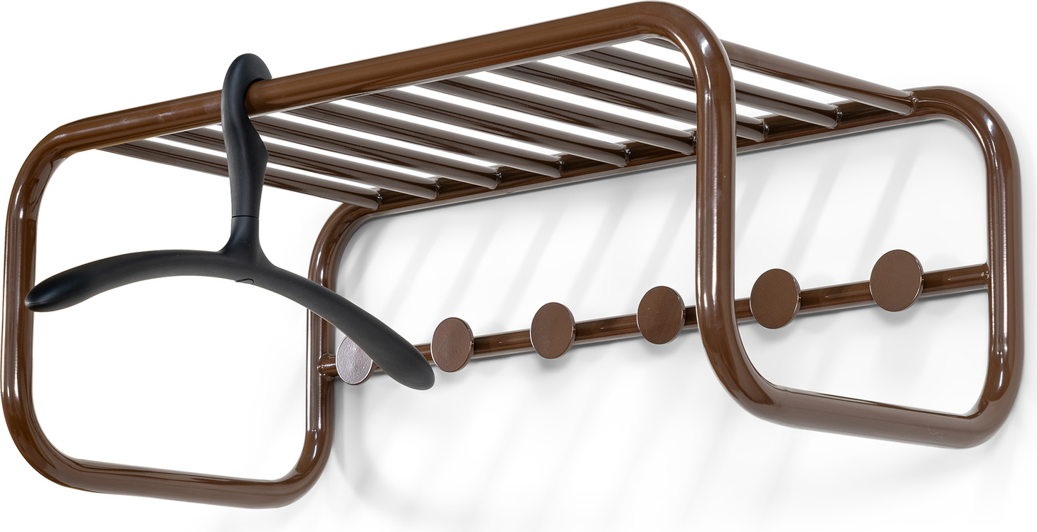 Knagerække   Hattehylde Spinder Design Retro Chokoladebrun Stål H24 8ã B72ã D35   Cm